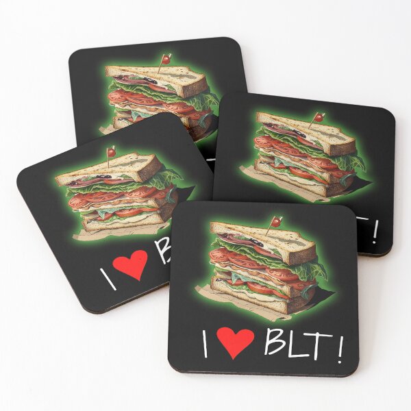 Item preview, BLT Sandwich LOVE Cool illustration WHITE | I love BLT|  I <3 BLT BLACK designed and sold by MeditationMind.