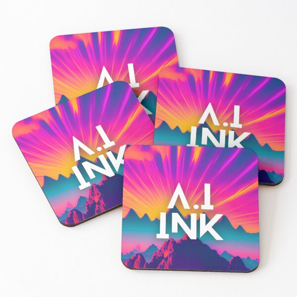 Item preview, A.I INK | Vibrant Synthwave Mountain Sunset designed and sold by AI-INK.
