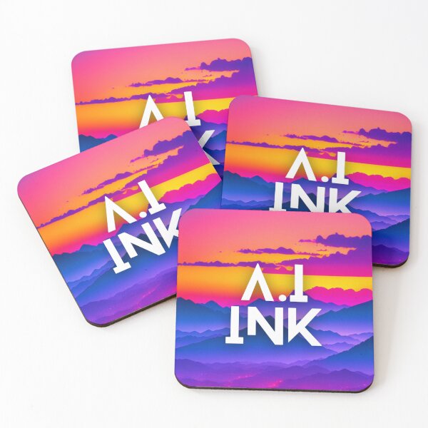 Item preview, A.I INK | Vibrant Synthwave Mountain Sunset designed and sold by AI-INK.
