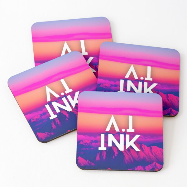 Item preview, A.I INK | Vibrant Synthwave Mountain Sunset designed and sold by AI-INK.