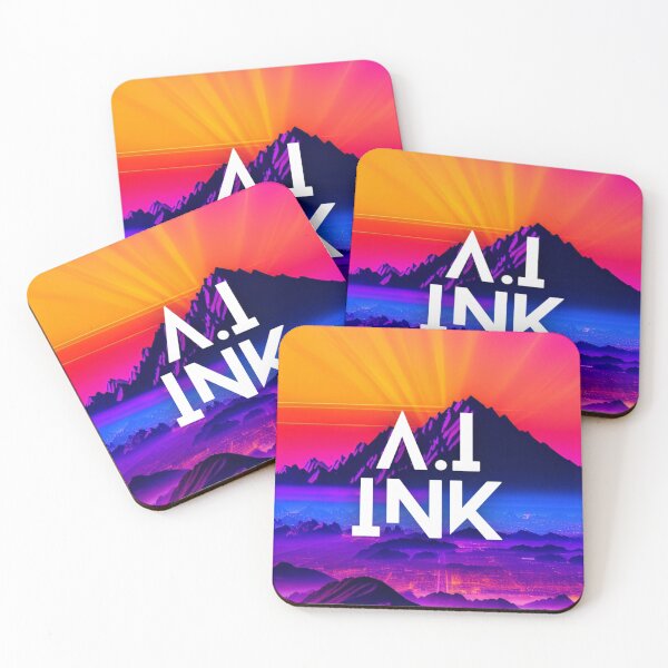 Item preview, A.I INK | Vibrant Synthwave Mountain Sunset designed and sold by AI-INK.