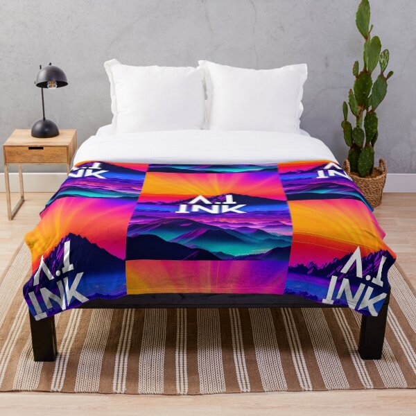 Item preview, A.I INK | Vibrant Synthwave Mountain Sunset designed and sold by AI-INK.