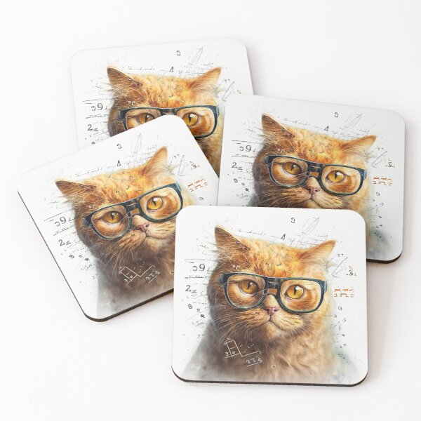Item preview, The Orange Cat in Glasses: Mastering the Complexities of Waterpainting and Mathematical Formulas Despite Weakness designed and sold by DaniFantasy.