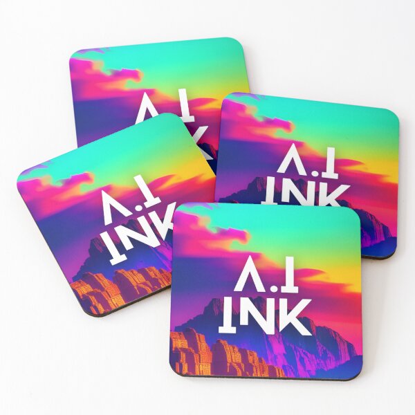 Item preview, A.I INK | Vibrant Synthwave Mountain Sunset designed and sold by AI-INK.