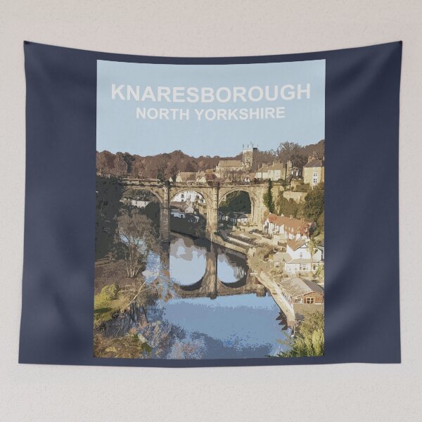 Item preview, Knaresborough North Yorkshire England UK travel poster design designed and sold by BarbaraGlebska.