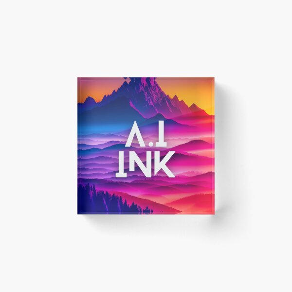 Item preview, A.I INK | Vibrant Synthwave Mountain Sunset designed and sold by AI-INK.