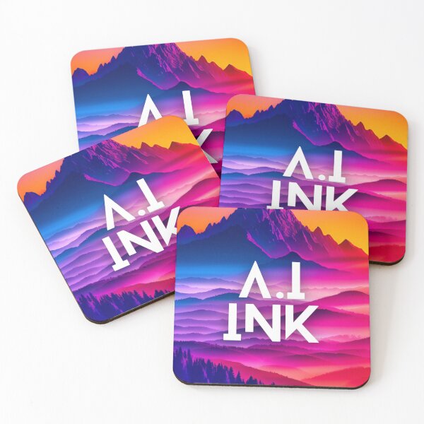 Item preview, A.I INK | Vibrant Synthwave Mountain Sunset designed and sold by AI-INK.