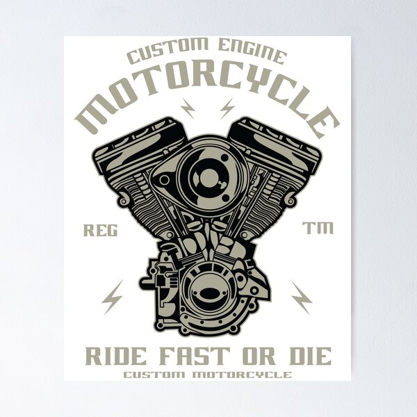 Aperçu de l'œuvre Roulette de moto moteur personnalisé rapide créée et vendue par StOmPbOX.