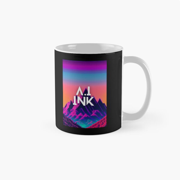 Item preview, A.I INK | Vibrant Synthwave Mountain Sunset designed and sold by AI-INK.
