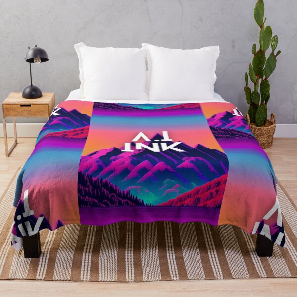 Item preview, A.I INK | Vibrant Synthwave Mountain Sunset designed and sold by AI-INK.