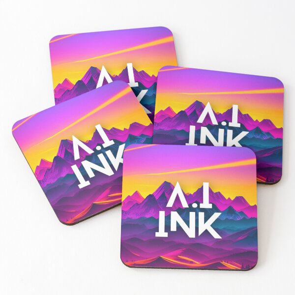 Item preview, A.I INK | Vibrant Synthwave Mountain Sunset designed and sold by AI-INK.