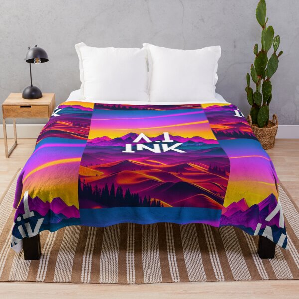 Item preview, A.I INK | Vibrant Synthwave Mountain Sunset designed and sold by AI-INK.
