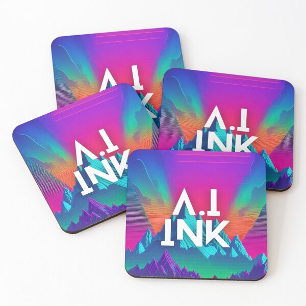 Item preview, A.I INK | Vibrant Synthwave Mountain Sunset designed and sold by AI-INK.