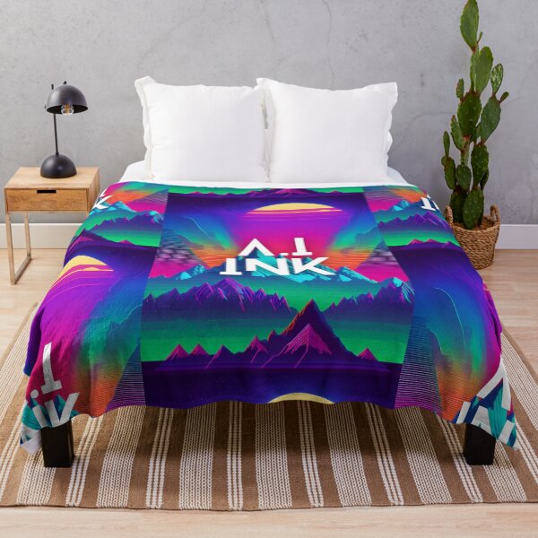 Item preview, A.I INK | Vibrant Synthwave Mountain Sunset designed and sold by AI-INK.