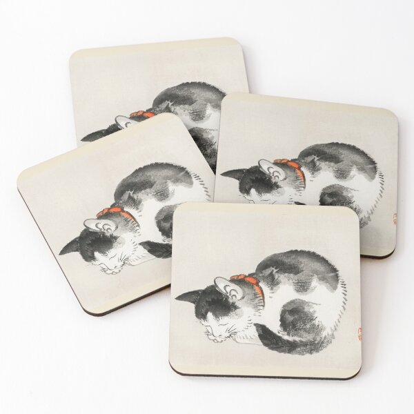 Item preview,  Sleeping cat by Kōno Bairei (1844-1895). Digitally enhanced by WatermarkNZ Press designed and sold by CristalleLisa.