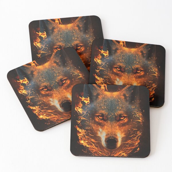 Item preview, Angry wolf on Fire designed and sold by Visual-wallart.