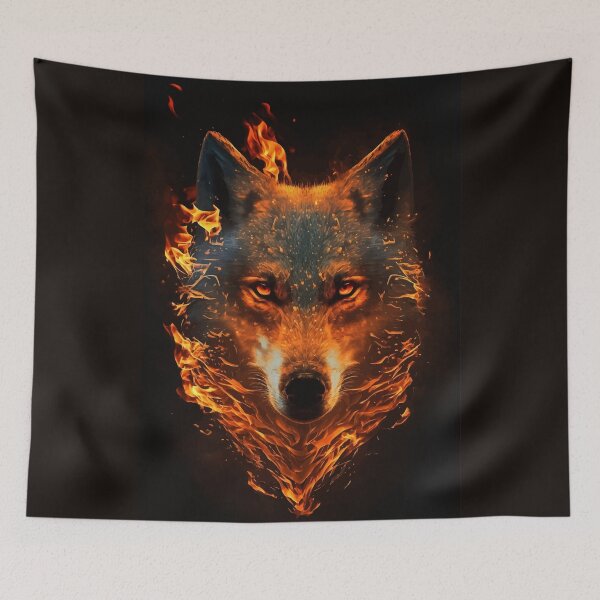 Item preview, Angry wolf on Fire designed and sold by Visual-wallart.
