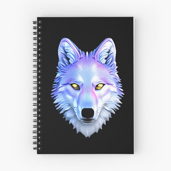 Item preview, Holographic Iridescent 3D Wolf Head in Pastel Blue and Lavender - Metallic Animal Digital Art designed and sold by Cawaiico.