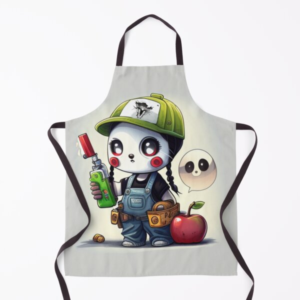 Item preview, Panda in overalls ghost panda and apple designed and sold by LucdDrmn.