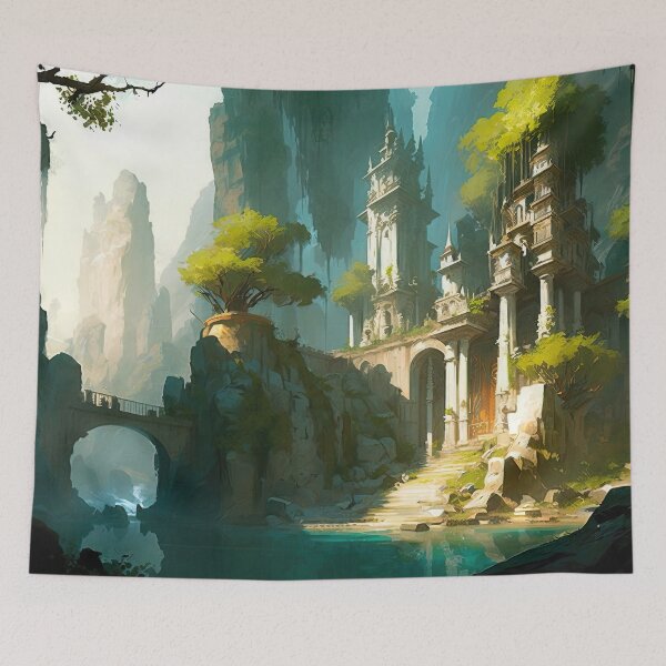 Item preview, The Elven city of Isaena Aethel designed and sold by AM FineArtPrints.