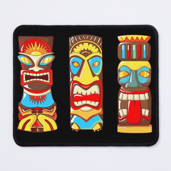 Item preview, 3 Tiki Gods Totems Idols Retro Tropical Polynesian designed and sold by funnytshirtemp.