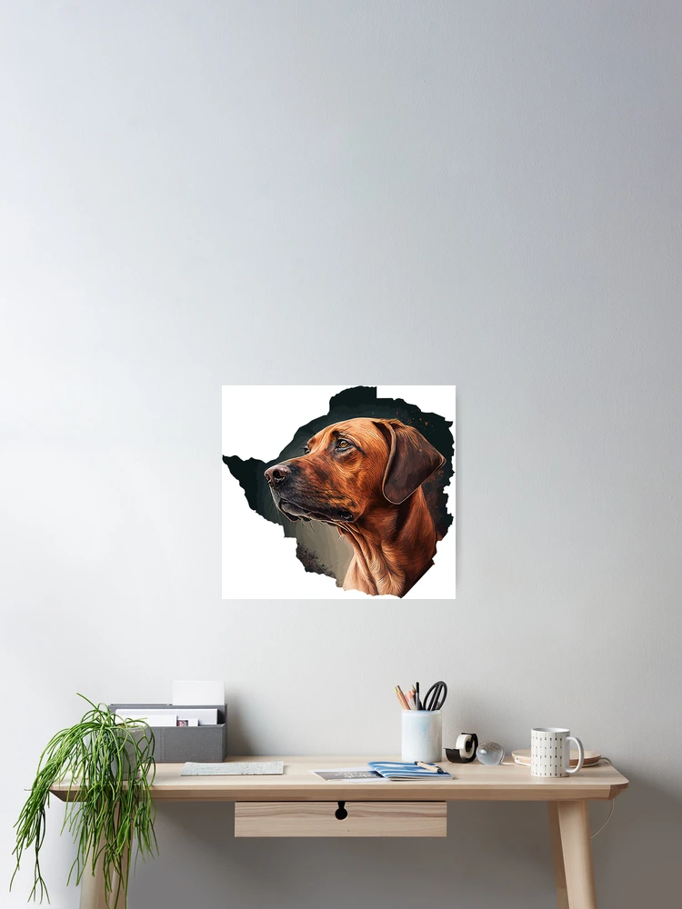 Imagen 2 de 3, Póster con la obra Perro Ridgeback de Rodesia, diseñada y vendida por WorldEngine.