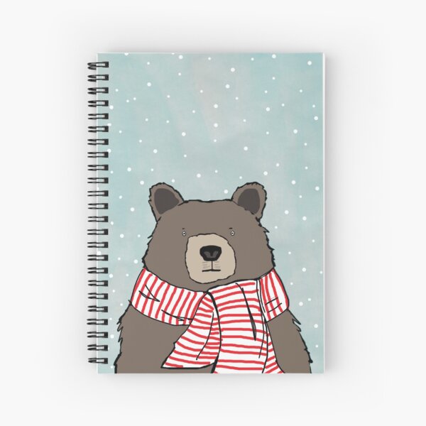 Bear in Scarf Spiral Notebook
