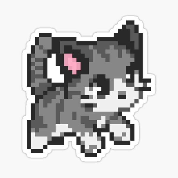 Sticker Chat Random Pixel Art Par Seanygames Redbubble