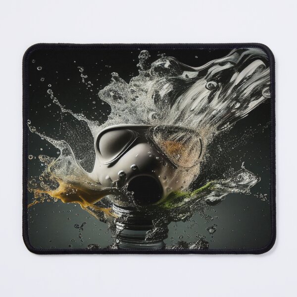 Item preview, Cyberpunk Gasmask Artwork / Gasmask Splashing In Water designed and sold by Unwind-Art-Work.