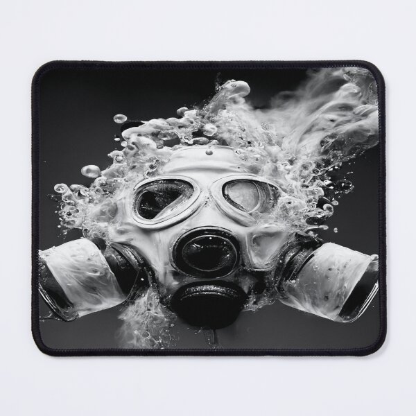 Item preview, Cyberpunk Gasmask Artwork / Gasmask Splashing In Water designed and sold by Unwind-Art-Work.