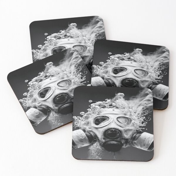 Item preview, Cyberpunk Gasmask Artwork / Gasmask Splashing In Water designed and sold by Unwind-Art-Work.