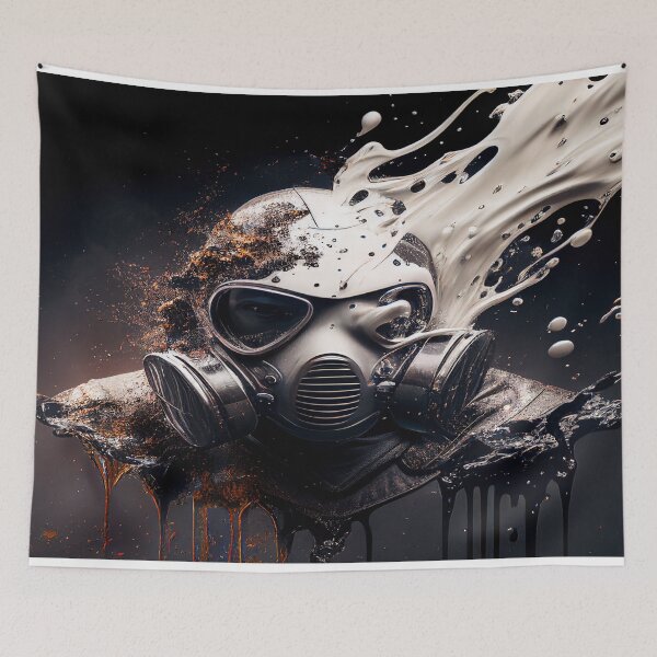 Item preview, Cyberpunk Gasmask Artwork / Gasmask Splashing In Water designed and sold by Unwind-Art-Work.
