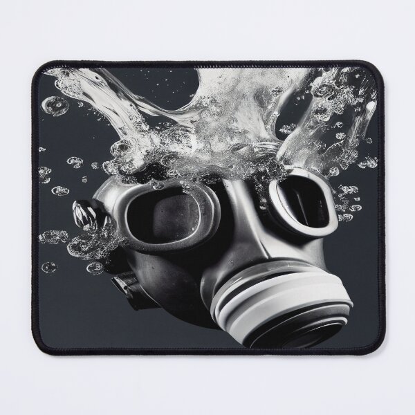 Item preview, Cyberpunk Gasmask Artwork / Gasmask Splashing In Water designed and sold by Unwind-Art-Work.