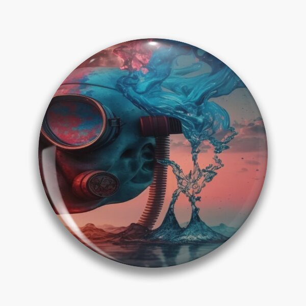 Item preview, Cyberpunk Gasmask Artwork / Gasmask Splashing In Water designed and sold by Unwind-Art-Work.