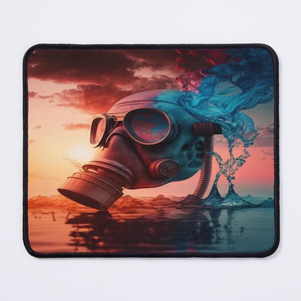 Item preview, Cyberpunk Gasmask Artwork / Gasmask Splashing In Water designed and sold by Unwind-Art-Work.