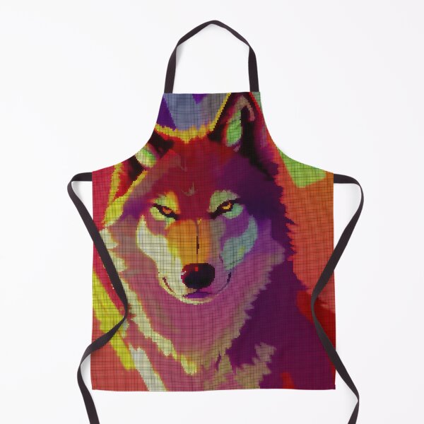Item preview, Neon Colorful Abstract Wolf 8-bit Pixel Art designed and sold by PixelDripped.