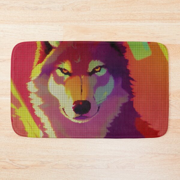 Item preview, Neon Colorful Abstract Wolf 8-bit Pixel Art designed and sold by PixelDripped.