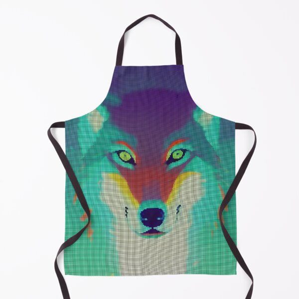 Item preview, Neon Colorful Abstract Wolf 8-bit Pixel Art designed and sold by PixelDripped.