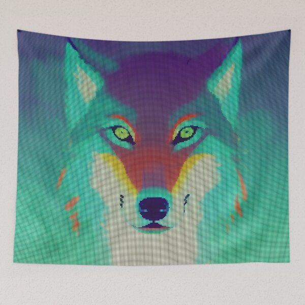 Item preview, Neon Colorful Abstract Wolf 8-bit Pixel Art designed and sold by PixelDripped.