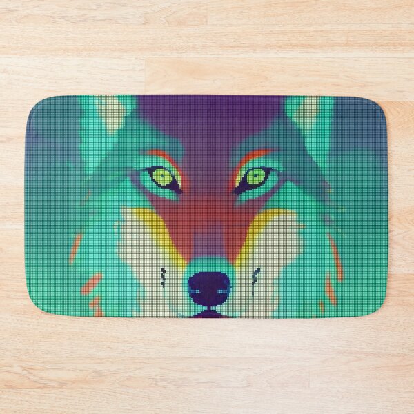 Item preview, Neon Colorful Abstract Wolf 8-bit Pixel Art designed and sold by PixelDripped.