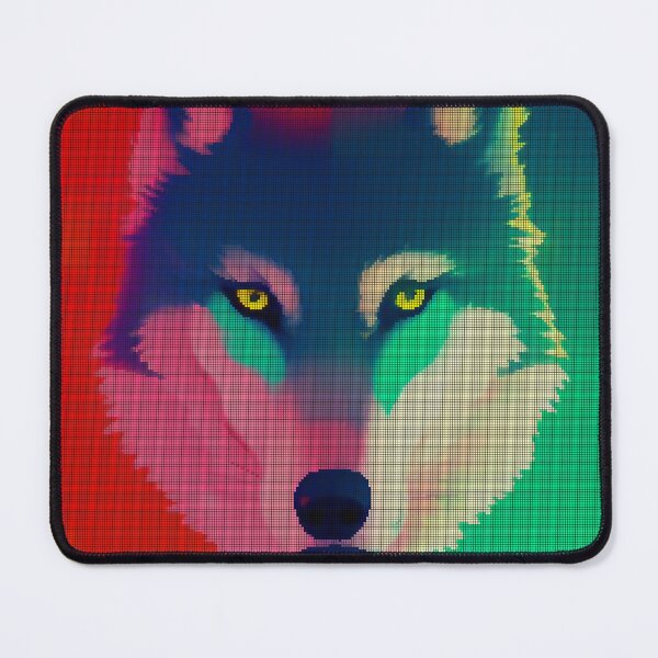 Item preview, Neon Colorful Abstract Wolf 8-bit Pixel Art designed and sold by PixelDripped.