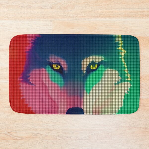Item preview, Neon Colorful Abstract Wolf 8-bit Pixel Art designed and sold by PixelDripped.