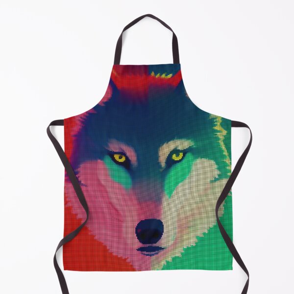 Item preview, Neon Colorful Abstract Wolf 8-bit Pixel Art designed and sold by PixelDripped.