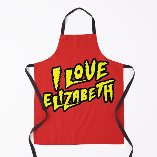 Item preview, I Love Elizabeth - Yellow and Black Text on Red - 80s 90s Pro Wrestling designed and sold by kayfabebroken.