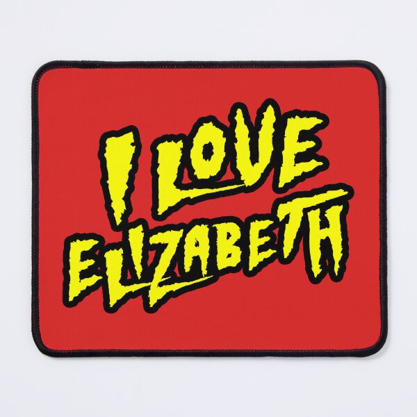 Item preview, I Love Elizabeth - Yellow and Black Text on Red - 80s 90s Pro Wrestling designed and sold by kayfabebroken.