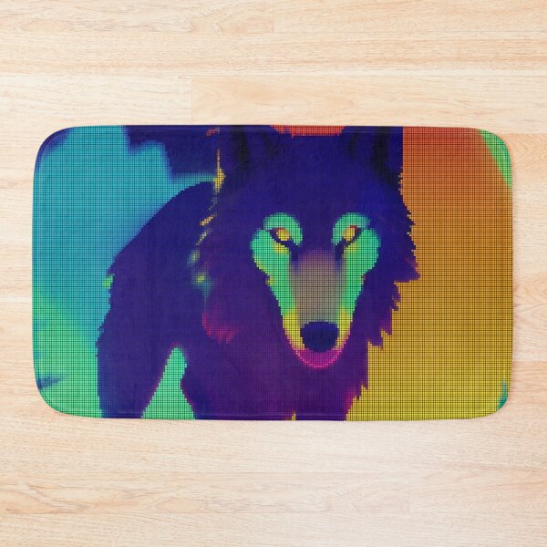 Item preview, Neon Colorful Abstract Wolf 8-bit Pixel Art designed and sold by PixelDripped.