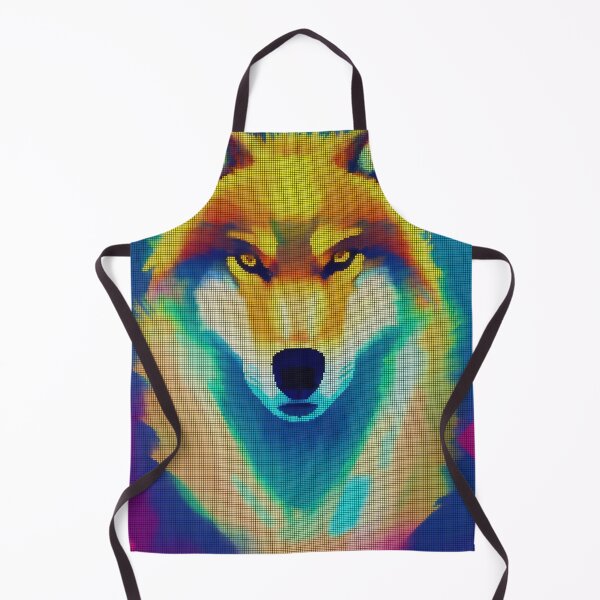 Item preview, Neon Colorful Abstract Wolf 8-bit Pixel Art designed and sold by PixelDripped.