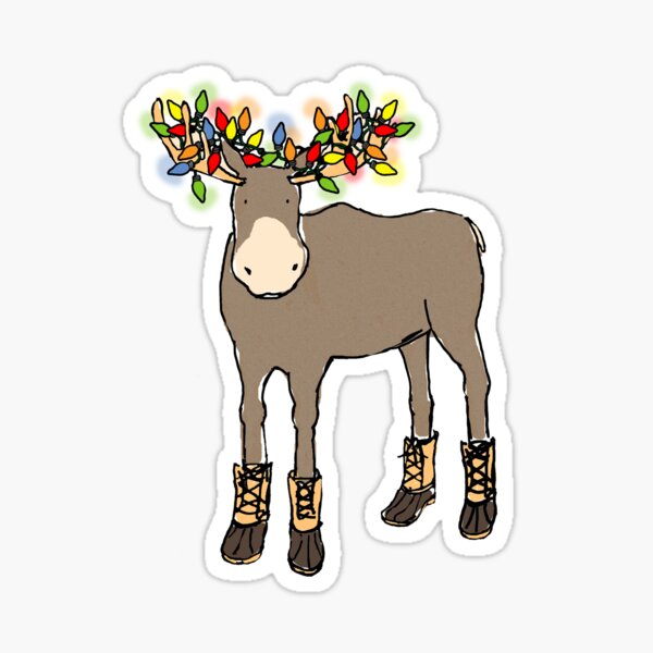Christmas Moose Sticker