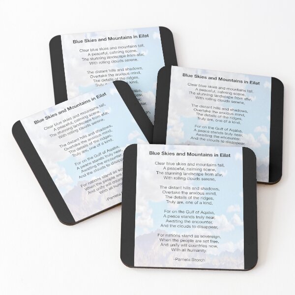 Item preview, Blue Skies and Mountains in Eilat Poem designed and sold by Pamela Storch.