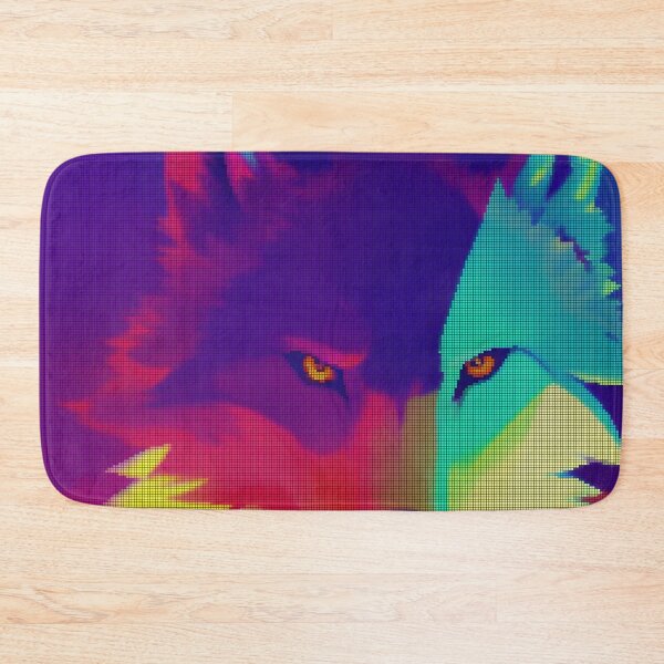 Item preview, Neon Colorful Abstract Wolf 8-bit Pixel Art designed and sold by PixelDripped.